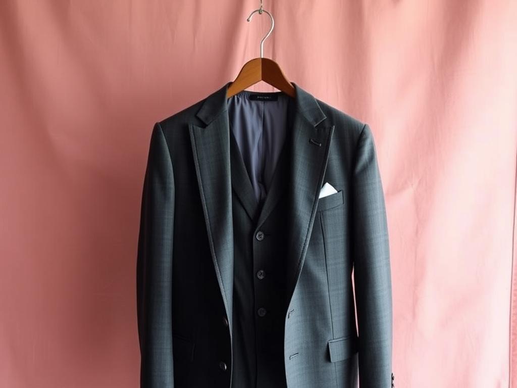 Charcoal three-piece bespoke suit