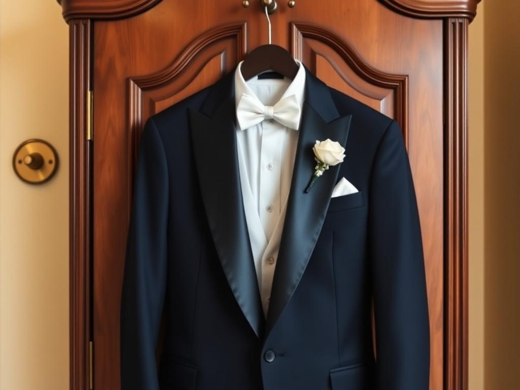 Midnight navy wedding tuxedo